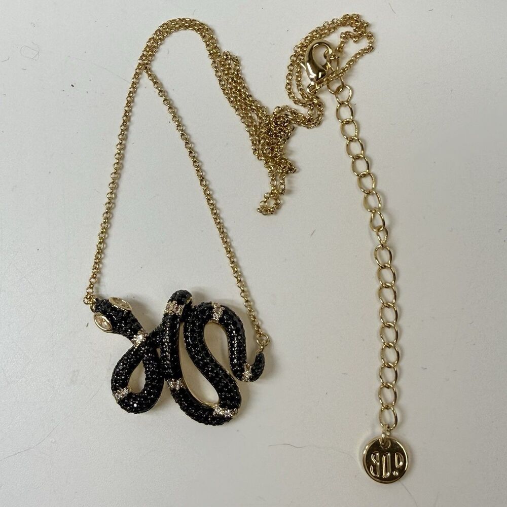 Bomb Party BP Untamed “Hiss of Darkness” NJ78020 Black Onyx & Gold Necklace